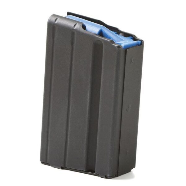 ASC AR-15 Stainless Steel Magazine 6.5 Grendel Black with Blue Follower 5/rd