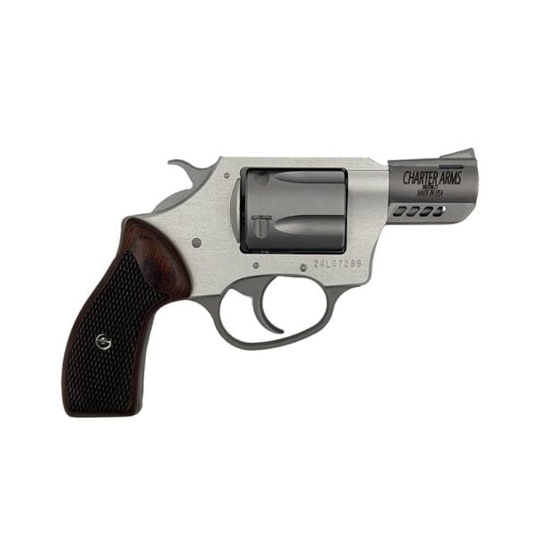 Charter Arms Coyote Leader of the Pack Handgun .380 ACP 5rd Capacity 2" Barrel Silver with Rosewood