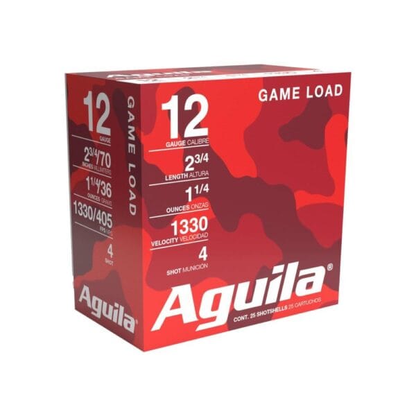 Aguila High Velocity Field Shotshells 12 ga 2-3/4" 1-1/4oz 1330 fps #4 25/ct