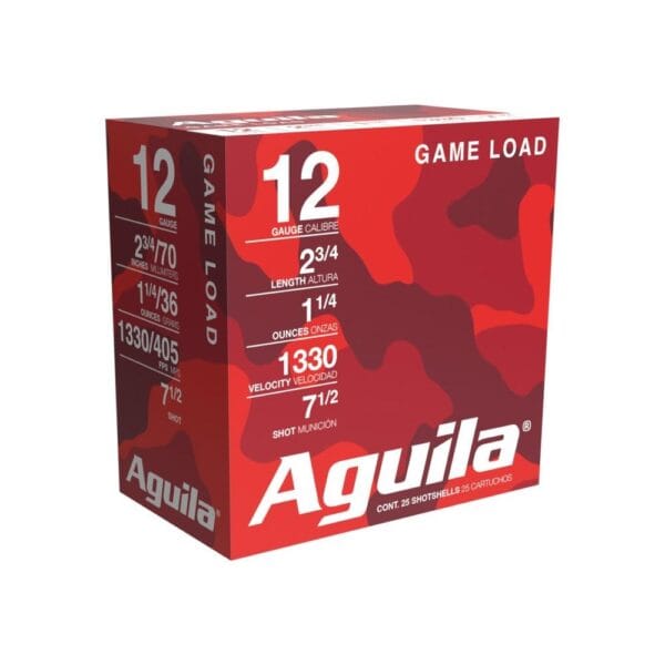 Aguila High Velocity Field Shotshells 12 ga 2-3/4" 1-1/4oz 1330 fps #7.5 25/ct