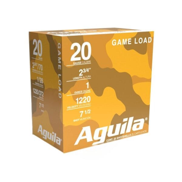 Aguila High Velocity Shotshells 20 ga 2-3/4" 1oz 1220 fps #7.5 25/ct