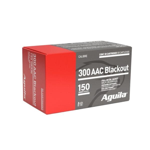 Aguila Rifle Ammunition .300 AAC Blackout 150 gr FMJ 1960 fps 50/ct