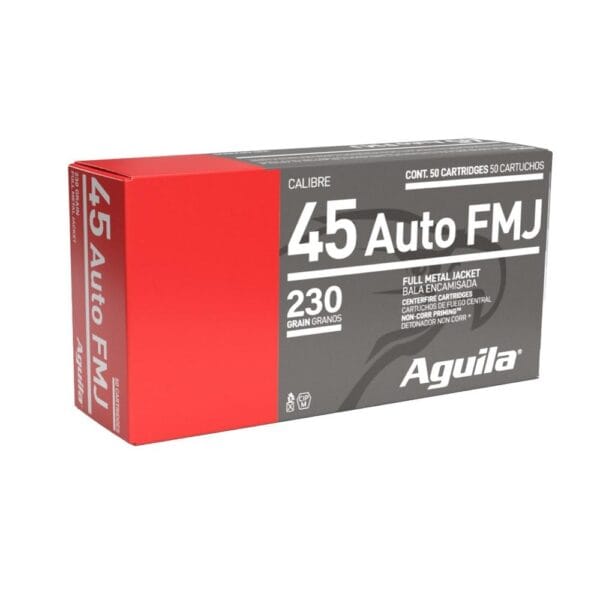 Aguila Handgun Ammuntion .45 Auto 230 gr FMJ 830 fps 50/ct