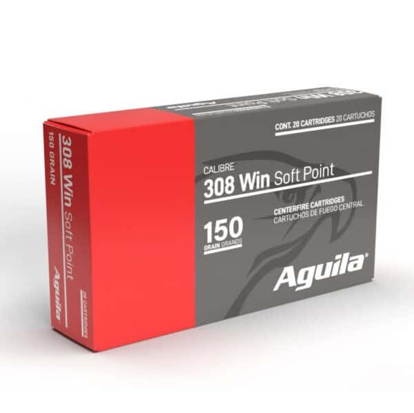 Aguila Rifle Ammunition 308 Win 150gr SP 2810 fps 20/ct