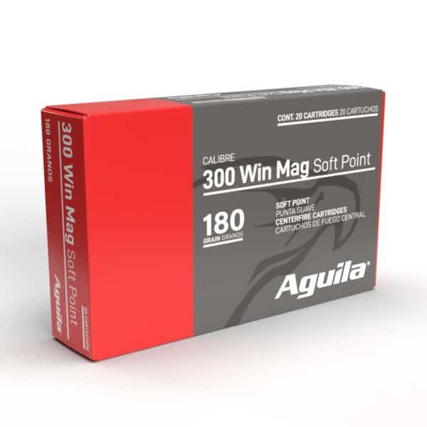 Aguila Rifle Ammunition 300 Win Mag 180gr SP 2950 fps 20/ct