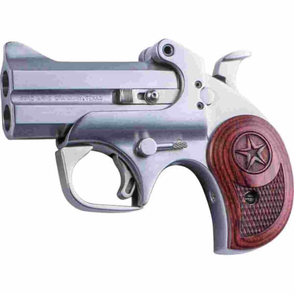 Bond Arms Texas Defender Handgun 2/rd Capacity .357 Mag/.38 Spl .45LC/.410 3" Barrel Silver with Rosewood Grip