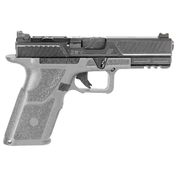 Zev Technologies OZ9 Standard Combat Pistol 9mm Luger 10rd Magazines 4.5" Barrel Black Slide Gray Grip