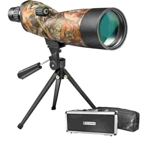 Barska Blackhawk WP Spotting Scope Tripod Soft & Hard Case - 20-60x60mm Mossy Oak Breakup Camo