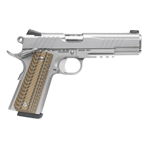 Savage 1911 Gov't Style Handgun .45 Auto 8rd Magazines (2) 5" Barrel Stainless Steel with Rail