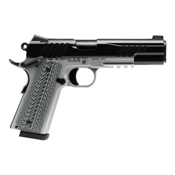 Savage 1911 Gov't Style Handgun .45 Auto 8rd Magazines (2) 5" Barrel Black and Stainless with Rail