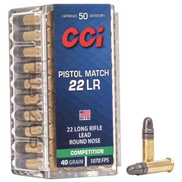 CCI Pistol Match Rimfire Ammunition .22 LR 40 gr LRN 1070 fps 50/ct