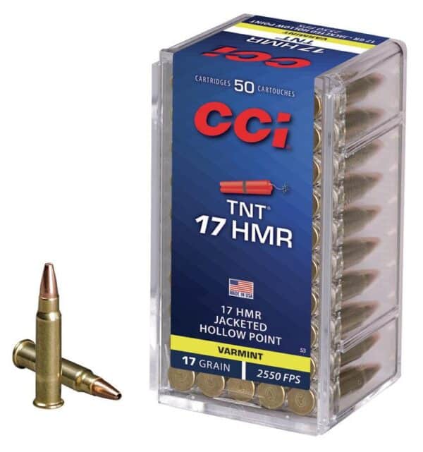 CCI TNT Rimfire Ammunition .17 HMR 17 gr TNT JHP 2550 fps 50/ct