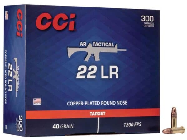 CCI AR Tactical Rimfire Ammuniton .22 LR 40 gr CPRN 1200 fps 300/ct