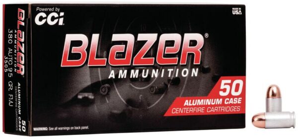 CCI Blazer Aluminum Handgun Ammunition .380 ACP 95 gr FMJ 945 fps 50/box