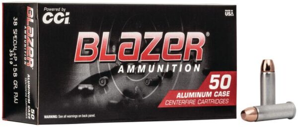 CCI Blazer Aluminum Handgun Ammunition .38 Spl (+P) 125 gr JHP 945 fps 50/ct