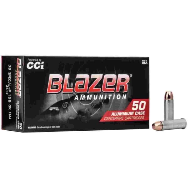 CCI Blazer Aluminum Handgun Ammunition .38 Spl +p 158 gr. FMJ 850 fps 50/ct