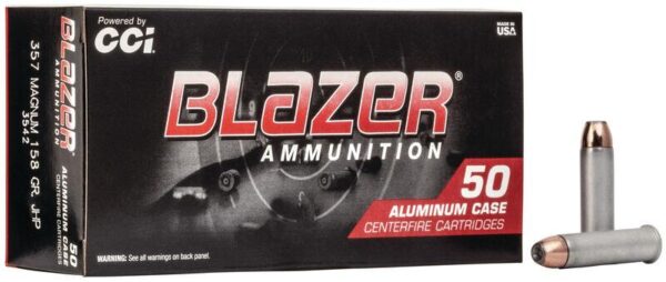 CCI Blazer Aluminum Handgun Ammunition .357 Mag 158 gr JHP 1150 fps 50/ct