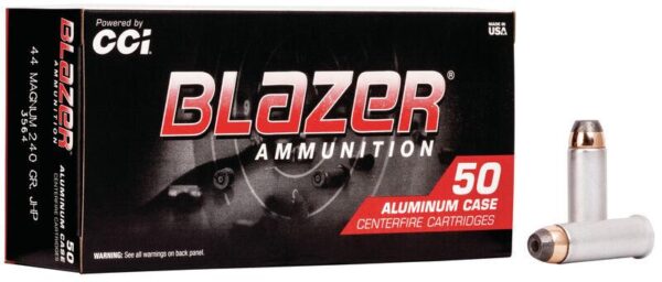 CCI Blazer Aluminum Handgun Ammunition .44 Mag 240 gr JHP 1200 fps 50/ct