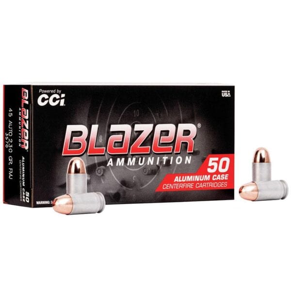 CCI Blazer Aluminum Handgun Ammunition .45 ACP 230 gr FMJ 845 fps 50/ct