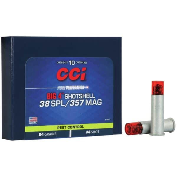 CCI Big 4 Handgun Shotshell Ammunition .38 spl/.357 mag #4 Shot 1000 fps 10/ct