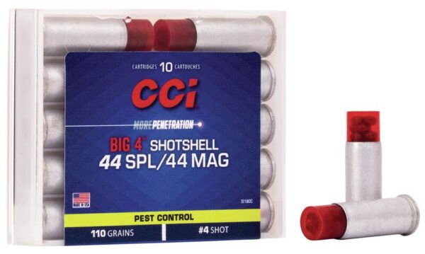 CCI Big 4 Handgun Shotshell Ammunition .44 spl/Mag #4 1000 fps 10/ct