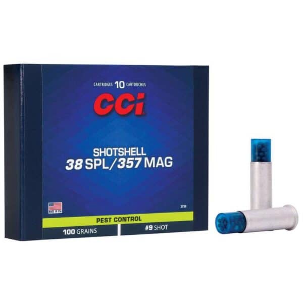 CCI Pest Control Handgun Shotshells .357 Mag 100 gr #9 shot 1000 fps 10/ct