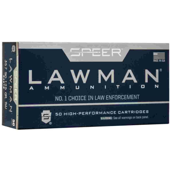 Speer Lawman Handgun Ammunition .357 SIG 125 gr TMJ 1350 fps 50/ct