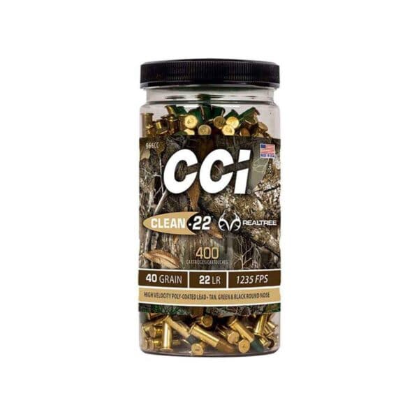 CCI Clean-22 HV Target Realtree Rimfire Ammuniton .22 LR 40gr LRN 1235 fps 400/ct