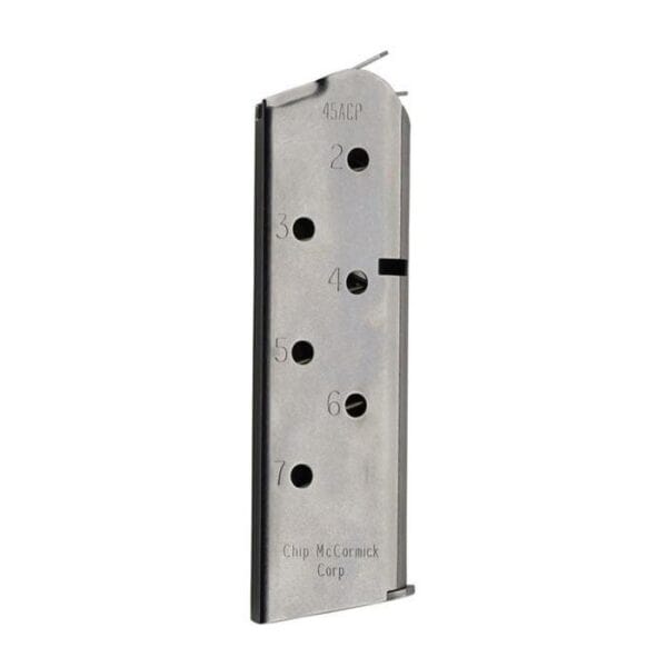 Chip McCormick Shooting Star Officer's 1911 Handgun Magazine .45 ACP Stainless Steel 7/rd