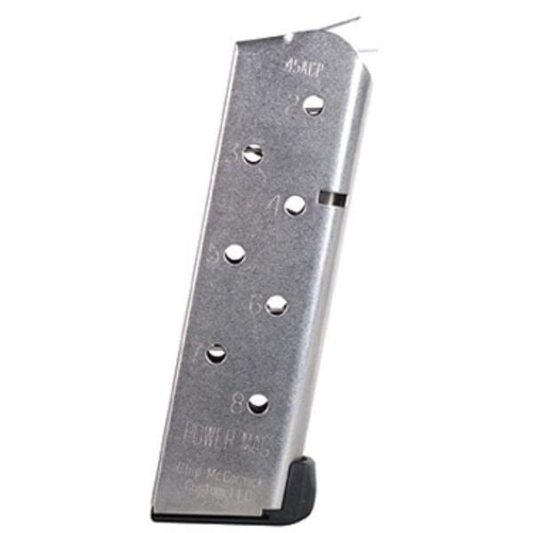 Chip McCormick 1911 Compact Power Mag Handgun Magazine Stainless Steel .45 ACP 8/rd