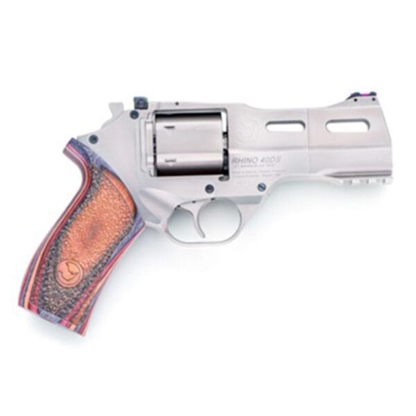 Chiappa Rhino 40SAR Handgun .357 Mag 6rd Capacity 4" Barrel Nickel Plated with Walnut Grips and 3 Moon Clips