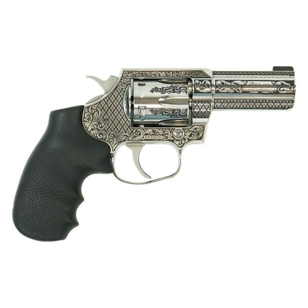 Colt King Cobra Custom Engraved Filigree Handgun .357 Mag 6rd Capacity 3" Barrel Silver with Black Grip