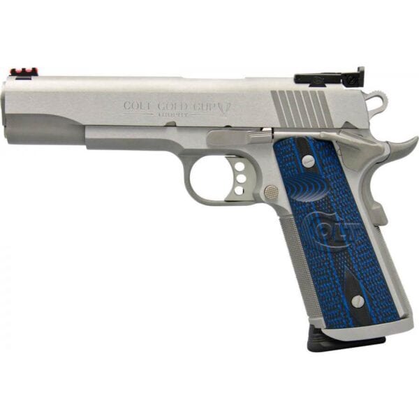 Colt Gold Cup Trophy Handgun .45 Auto 8rd Magazine 5" Barrel Stainless Finish G10 Grips Fiber Sights