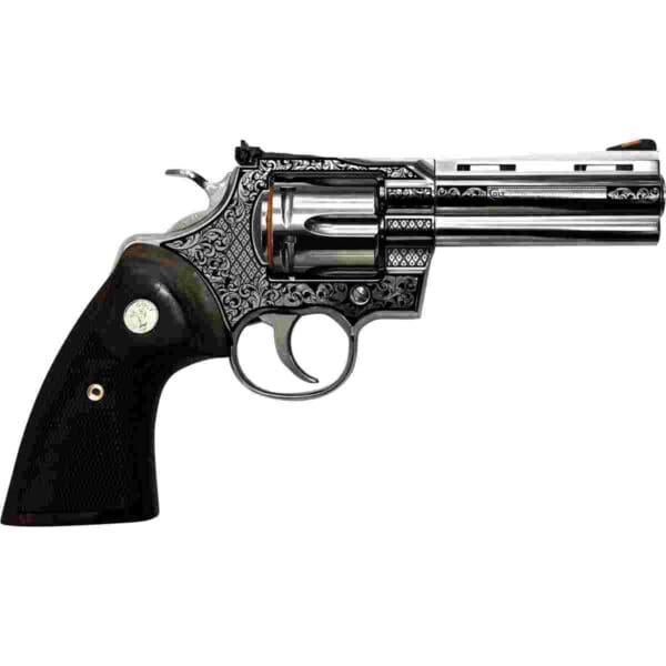 Colt Python "Filigree Frame and Barrel" Handgun .357 Mag 6rd Capacity 4.25" Barrel Stainless Finish Wood Grips