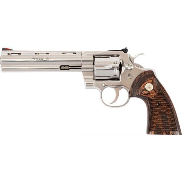 Colt Python Handgun .357 Mag 6rd Capacity 6" Barrel Stainless Finish Wood Grips