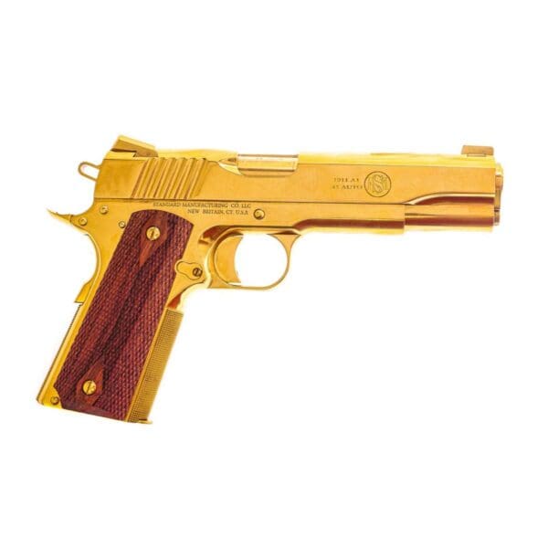 Standard Manufacturing Standard 1911 Handgun .45 ACP 7rd Magazine 5" Barrel TiN Gold