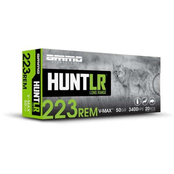 Ammo Inc Hunt LR V-Max Rifle Ammunition .223 Rem 50gr PT 3400 fps 20/ct