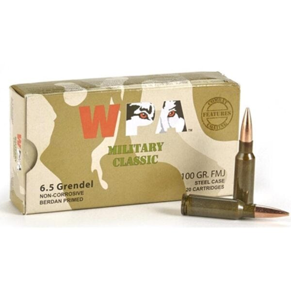 Wolf Military Classic Rifle Ammunition 6.5 Grendel 100gr FMJ 2690 fps 20/ct