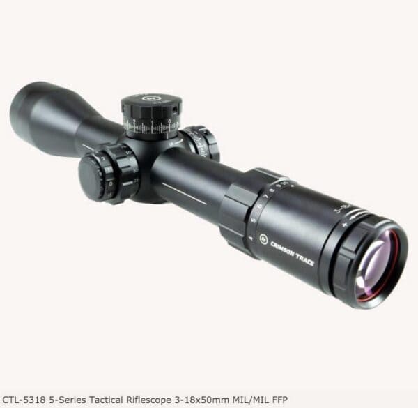 Crimson Trace 5-Series Tactical Riflescope 3-18x50mm MIL/MIL FFP w/MR1-MIL Illum Reticle