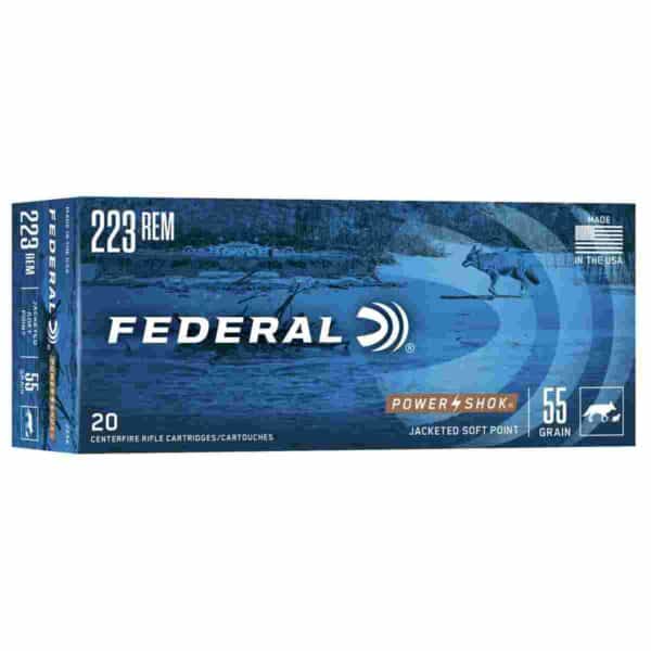 Federal Power-Shok Rifle Ammunition .223 Rem 55 gr SP 3240 fps 20/ct