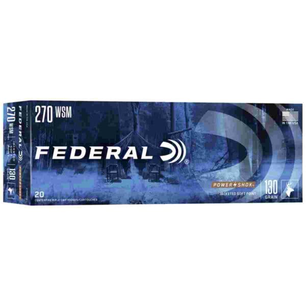 Federal Power-Shok Rifle Ammunition .270 WSM 130 gr SP 3250 fps - 20/ct