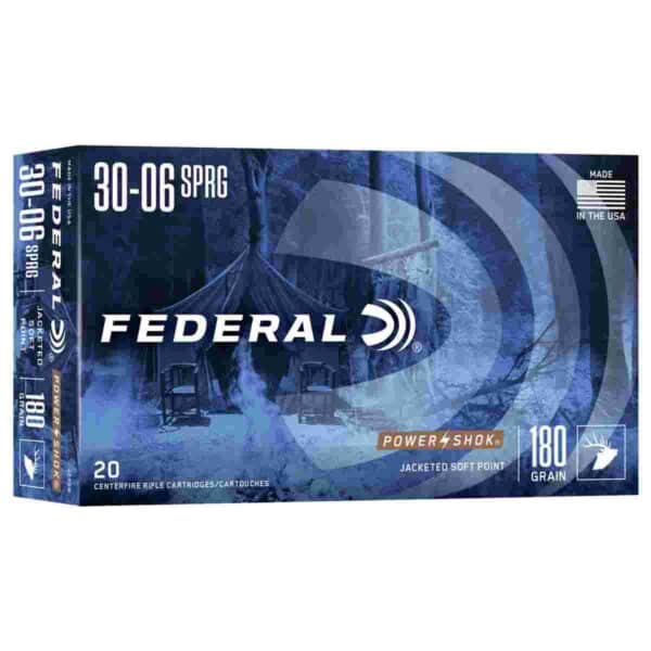 Federal Power-Shok Rifle Ammunition .30-06 Sprg 180 gr SP 2700 fps - 20/ct