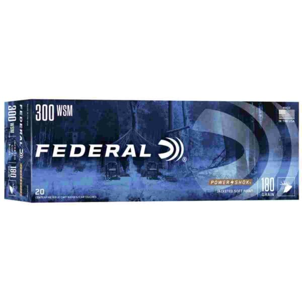 Federal Power-Shok Rifle Ammunition .300 WSM 180 gr SP 2980 fps - 20/ct