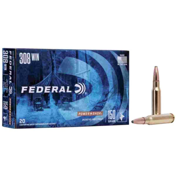 Federal Power-Shok Rifle Ammunition .308 Win 150 gr SP 2820 fps - 20/ct