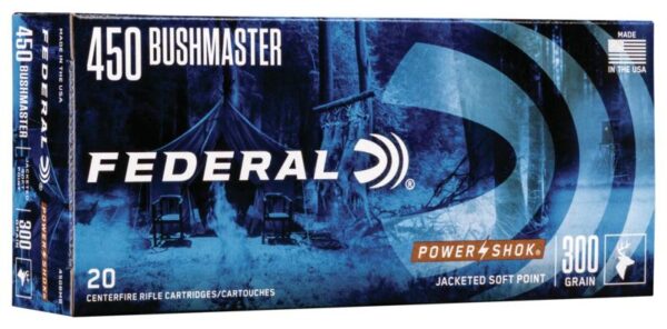 Federal Power-Shok Rifle Ammunition .450 Bushmaster 300 gr JHP 1900 fps 20/ct