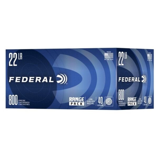 Federal Range Pack Rimfire Ammunition .22 LR 40 gr. LRN 1200 fps 800/ct