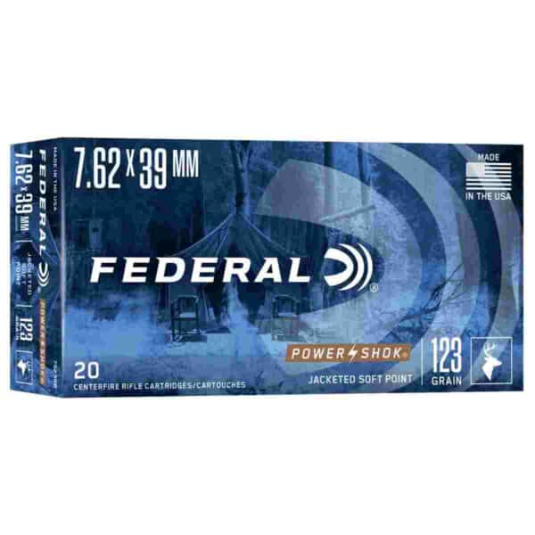 Federal Power-Shok Rifle Ammunition 7.62x39mm 123 gr SP 2350 fps - 20/ct