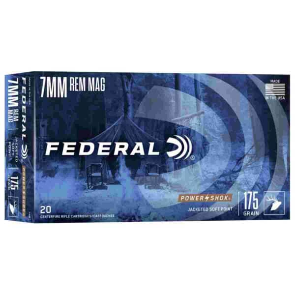 Federal Power-Shok Rifle Ammunition 7mm Rem Mag 175 gr SP 2860 fps - 20/ct