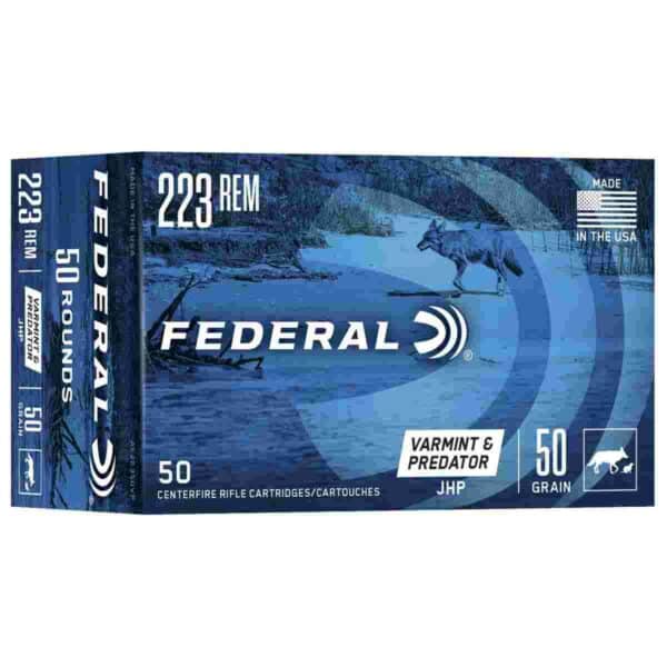 Federal American Eagle Varmint & Predator Rifle Ammunition .223 Rem 50 gr JHP 3325 fps 50/ct