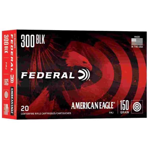 Federal American Eagle Rifle Ammunition ..300 AAC Blackout 150 gr FMJ-BT 1900 fps 20/ct